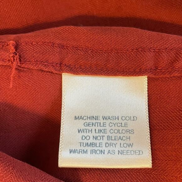 Island Shores Mens Silk Shirt XL Rust Button Up Casual Travel Office Retro Y2K - Picture 10 of 12